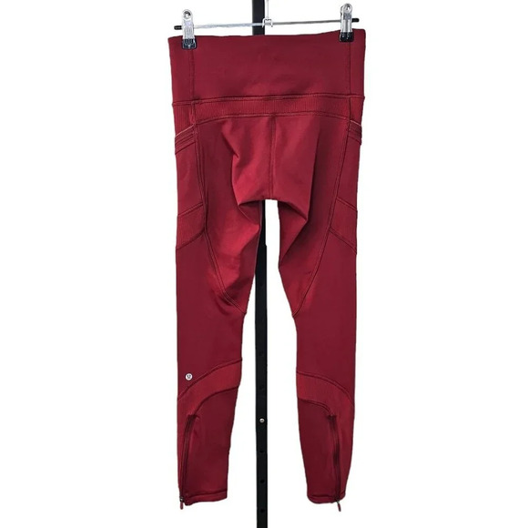 Lululemon Keep The Fleece Tight 28" Dark Sport Red Size 4 Tech Fleece Athleisure - Picture 7 of 12